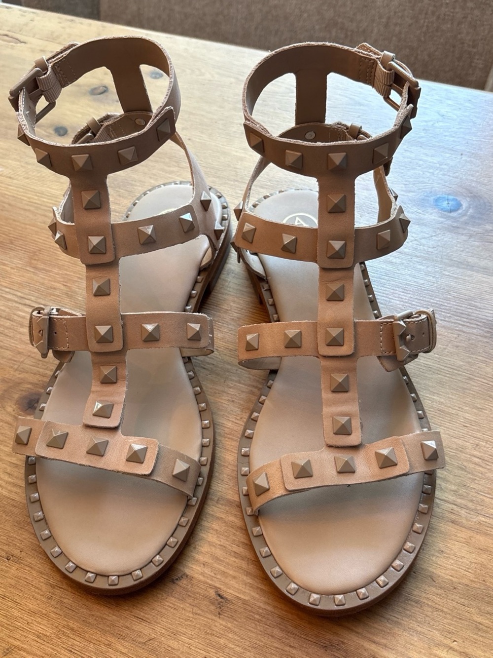 ASH Pacific Studded Leather Sandal.  Size 39.